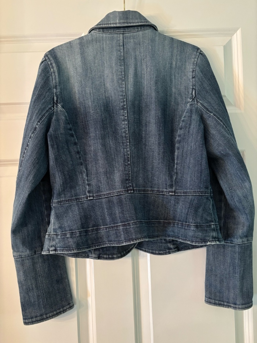 INC International Concepts Denim Jacket Brass Button Stretch Jean Jacket Size M - Picture 4 of 16
